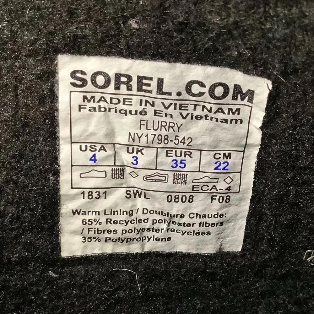 Sorel Flurry Lavender Gray Knee High Waterproof Winter Snow Big Girl Boots Sz 4